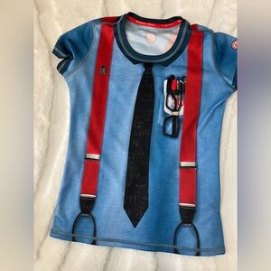 INKnBURN Nerd Blue T-Shirt with Red Suspenders